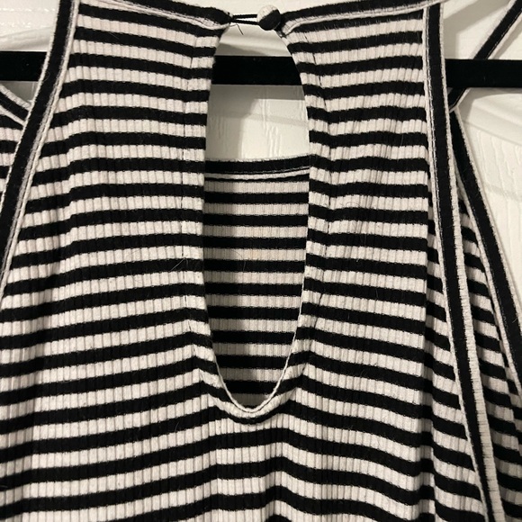 Black and White Stripped Spaghetti Strap Dress - Picture 4 of 4